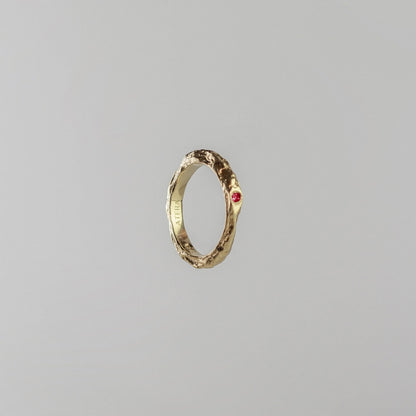 Anillo Raw Rubí Gold