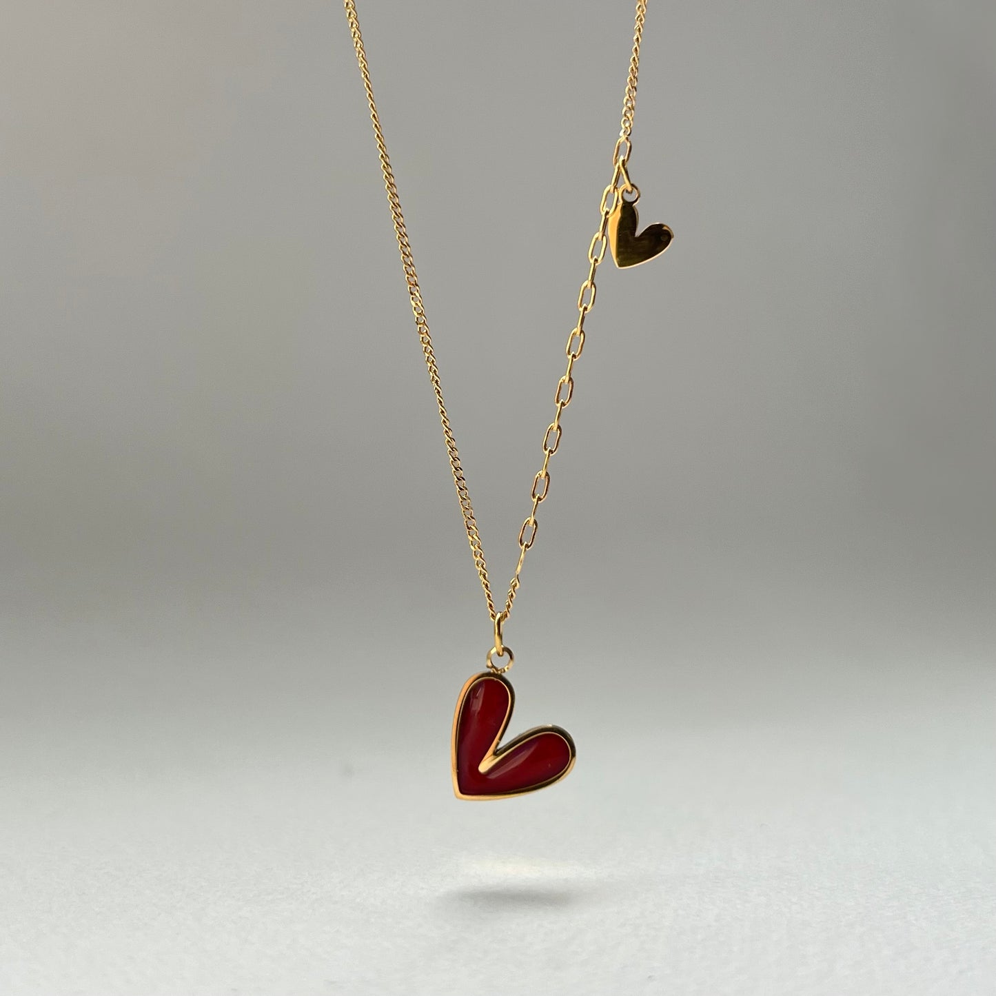 Collar Double Heart Rojo