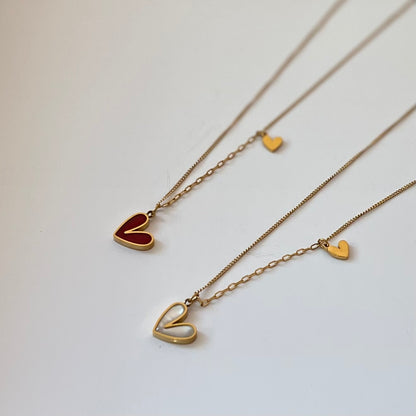 Collar Double Heart Rojo