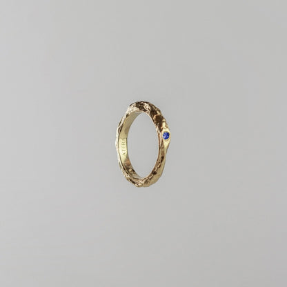 Anillo Raw Zafiro Gold