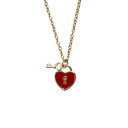 Collar Heart Locket Rojo