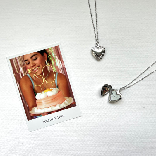 Relicario Heart Silver Personalizado + Polaroid Gratis